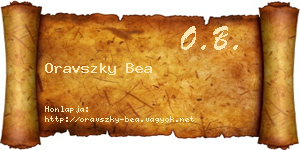 Oravszky Bea névjegykártya